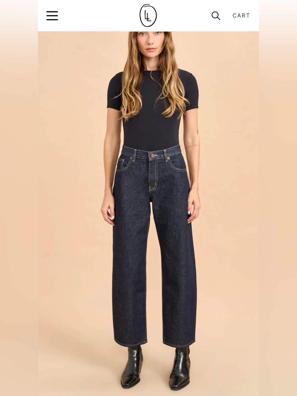 La Ligne Mid-rise Barrel Jeans - Dark Indigo